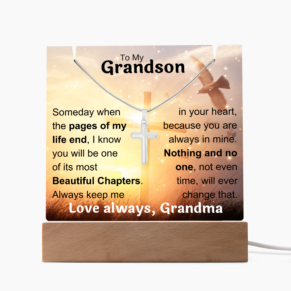 To My Grandson Acrylic Plaque, Love Grandma