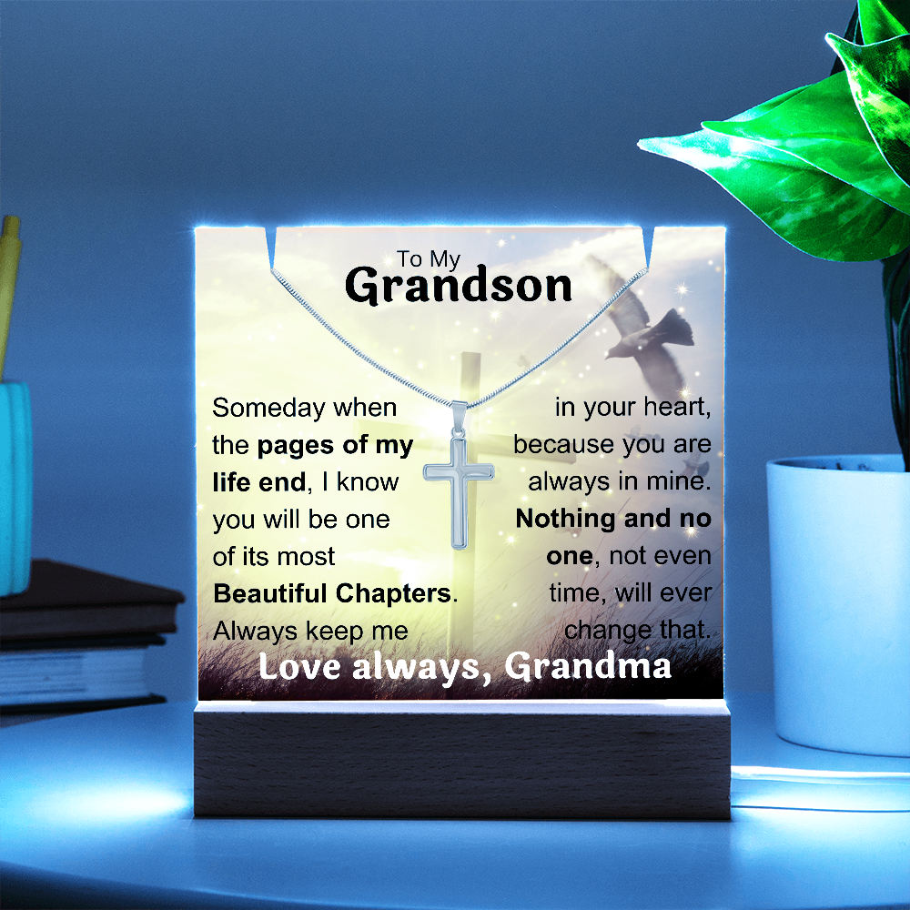 To My Grandson Acrylic Plaque, Love Grandma