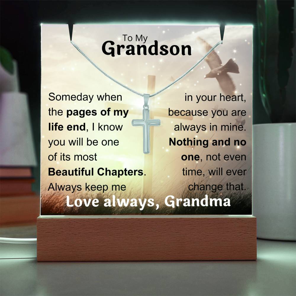 To My Grandson Acrylic Plaque, Love Grandma