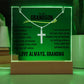 To My Grandson Cross Necklace with Acrylic Plaque