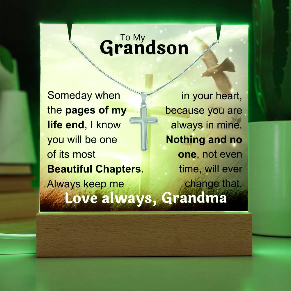 To My Grandson Acrylic Plaque, Love Grandma