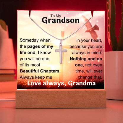To My Grandson Acrylic Plaque, Love Grandma