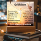 To My Grandson Acrylic Plaque, Love Grandma