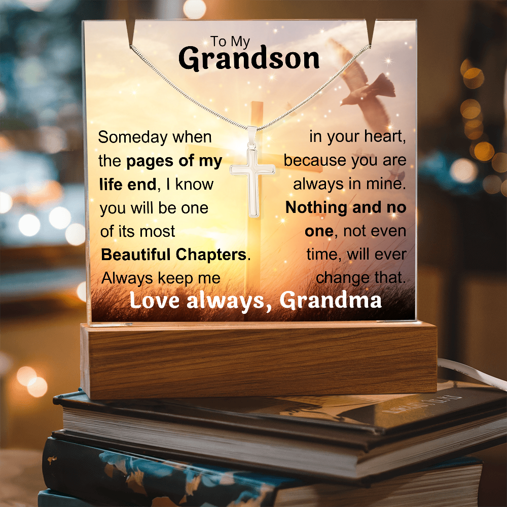 To My Grandson Acrylic Plaque, Love Grandma