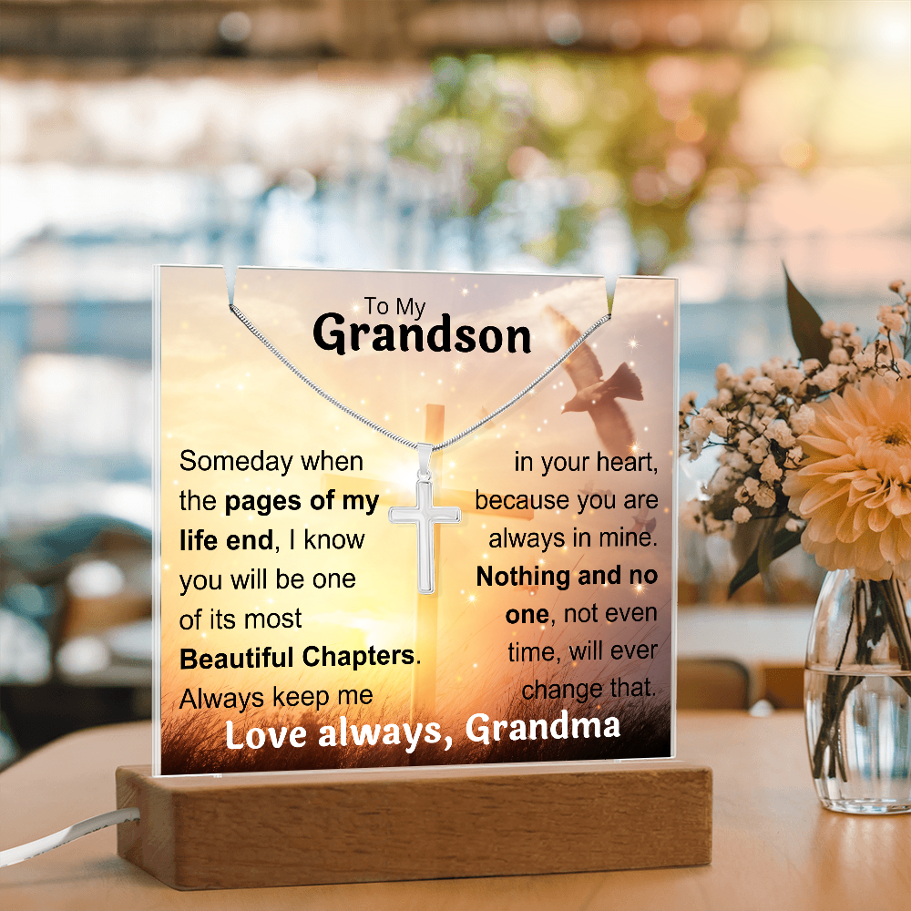 To My Grandson Acrylic Plaque, Love Grandma