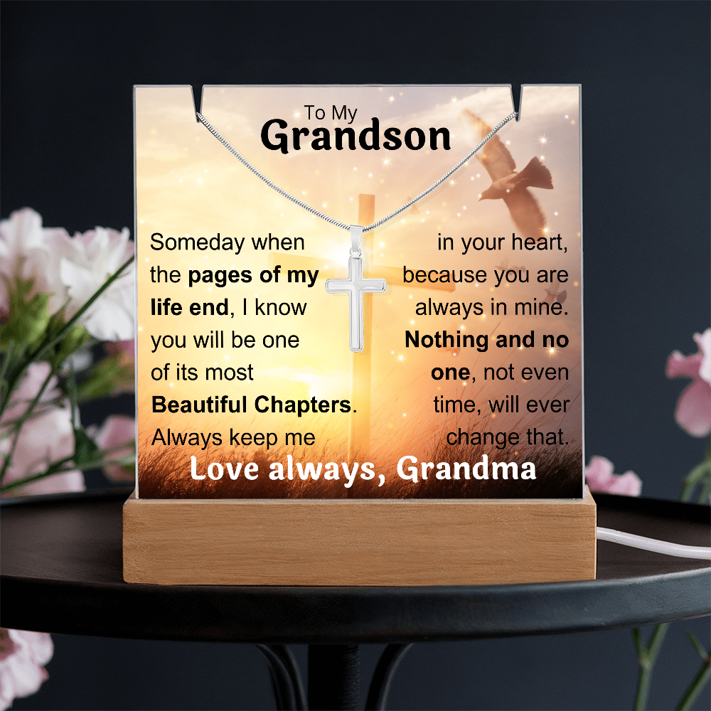 To My Grandson Acrylic Plaque, Love Grandma