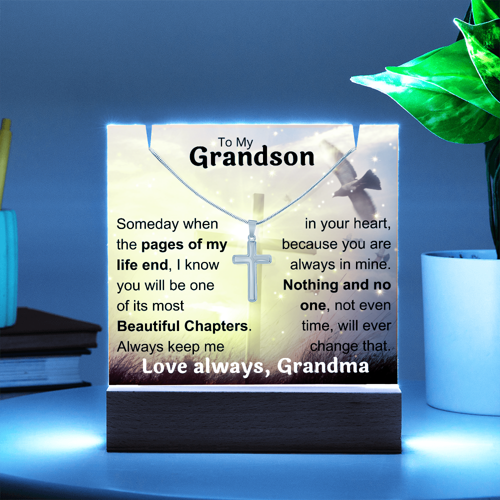 To My Grandson Acrylic Plaque, Love Grandma