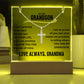 To My Grandson Cross Necklace with Acrylic Plaque
