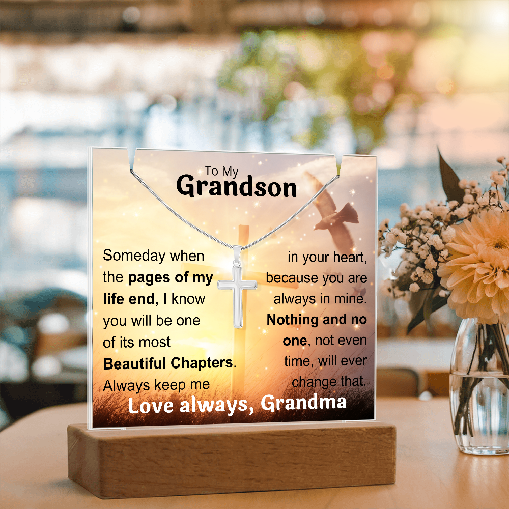 To My Grandson Acrylic Plaque, Love Grandma