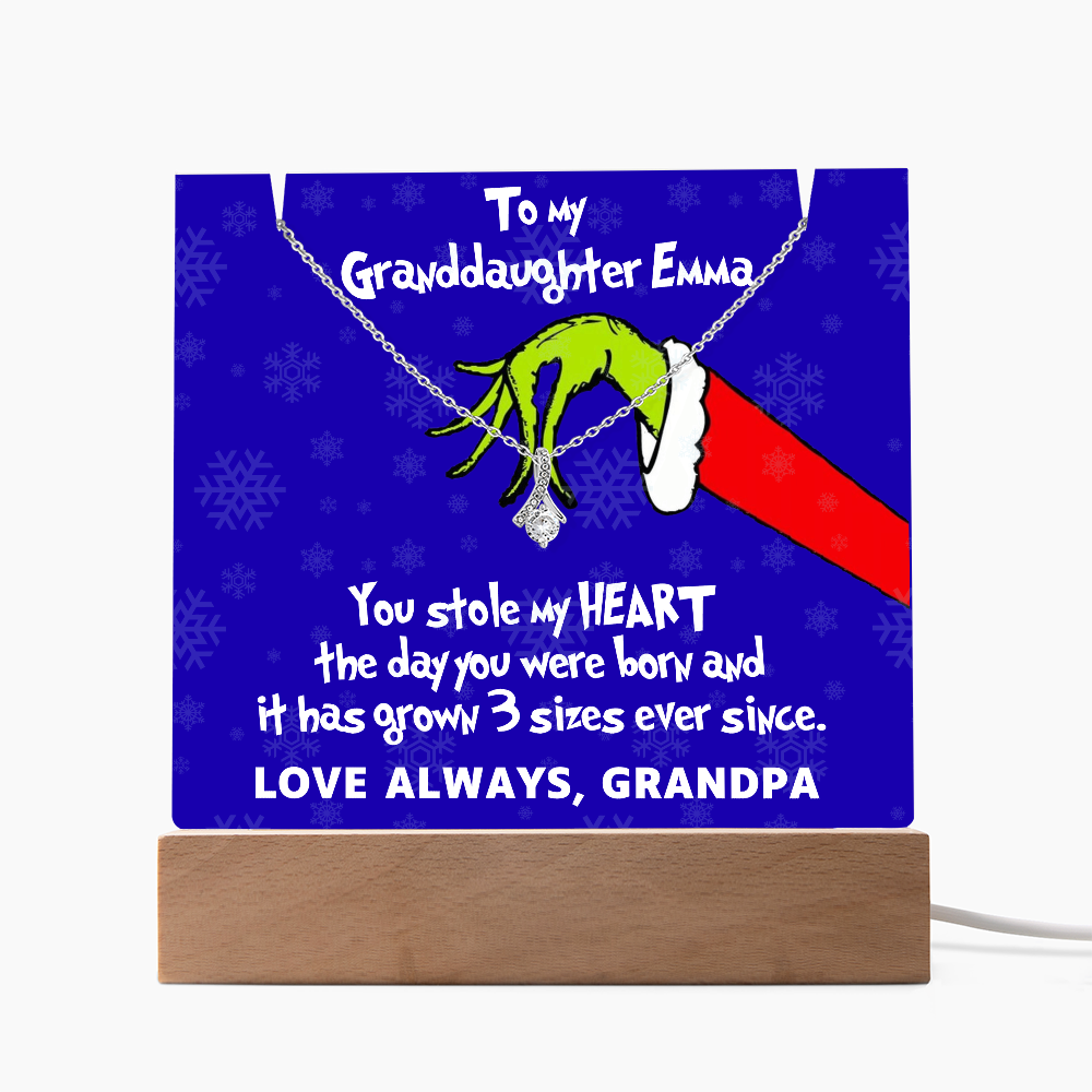 To My Granddaughter Grinch Acrylic Necklace Bundle