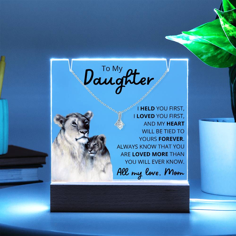 To My Daughter Acrylic Plaque & Necklace Bundle