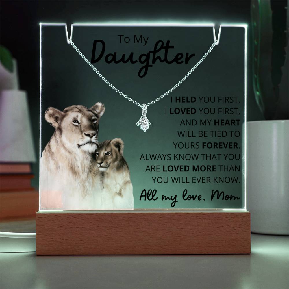 To My Daughter Acrylic Plaque & Necklace Bundle