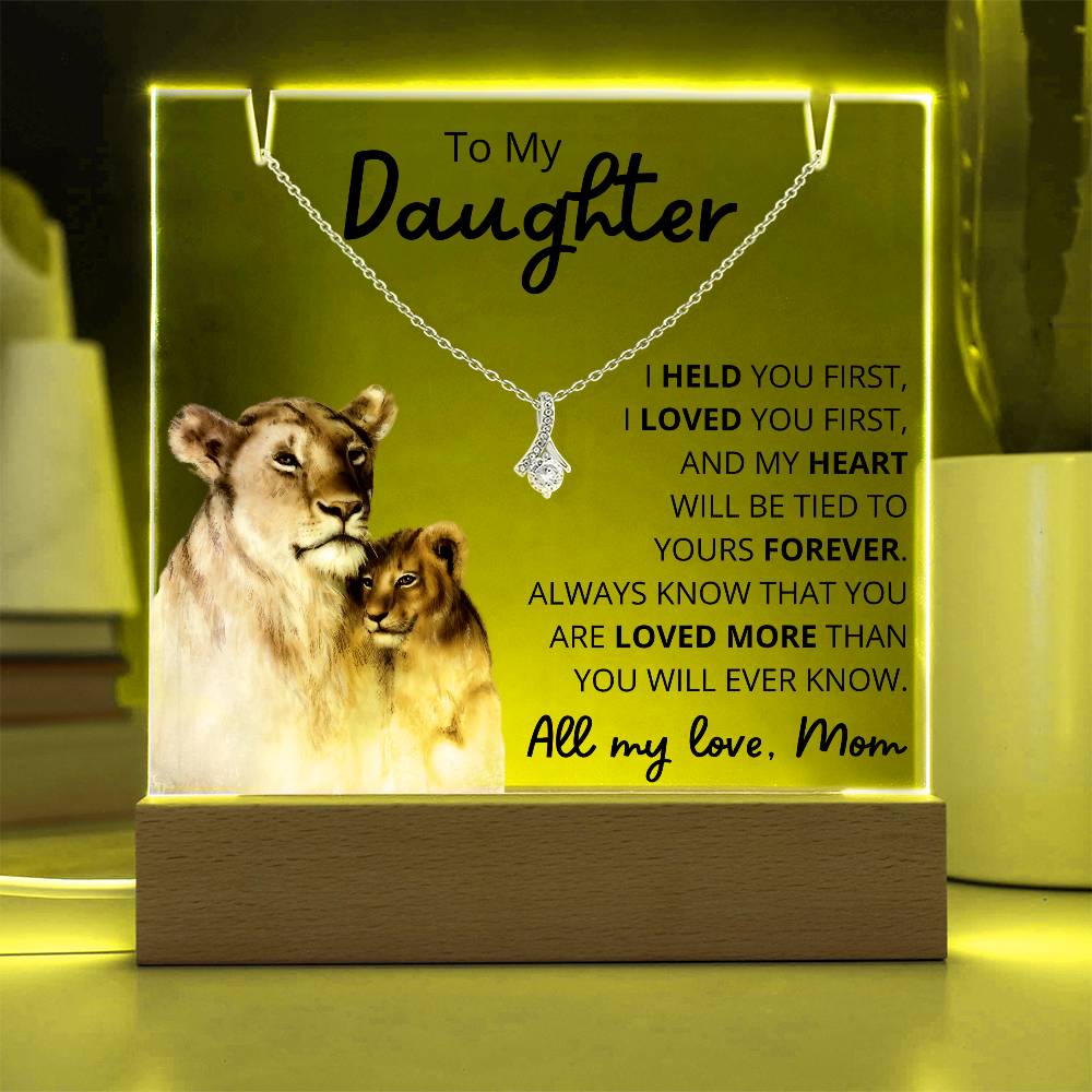 To My Daughter Acrylic Plaque & Necklace Bundle