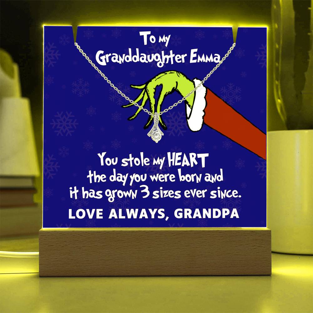To My Granddaughter Grinch Acrylic Necklace Bundle