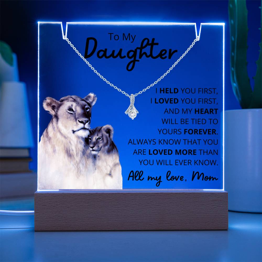 To My Daughter Acrylic Plaque & Necklace Bundle