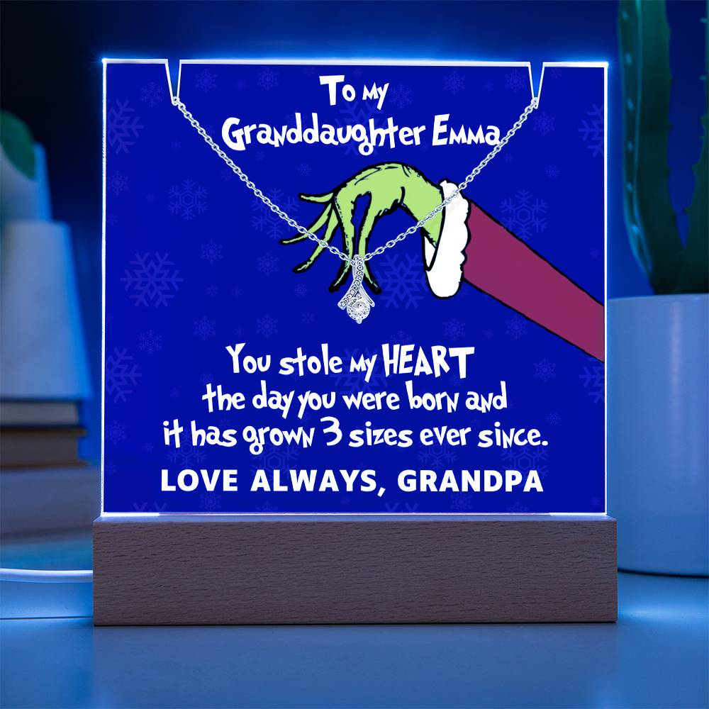 To My Granddaughter Grinch Acrylic Necklace Bundle