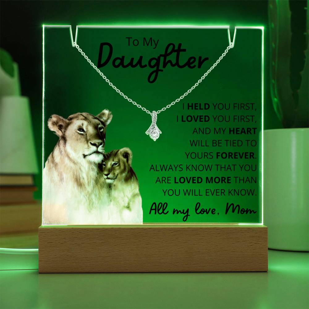 To My Daughter Acrylic Plaque & Necklace Bundle