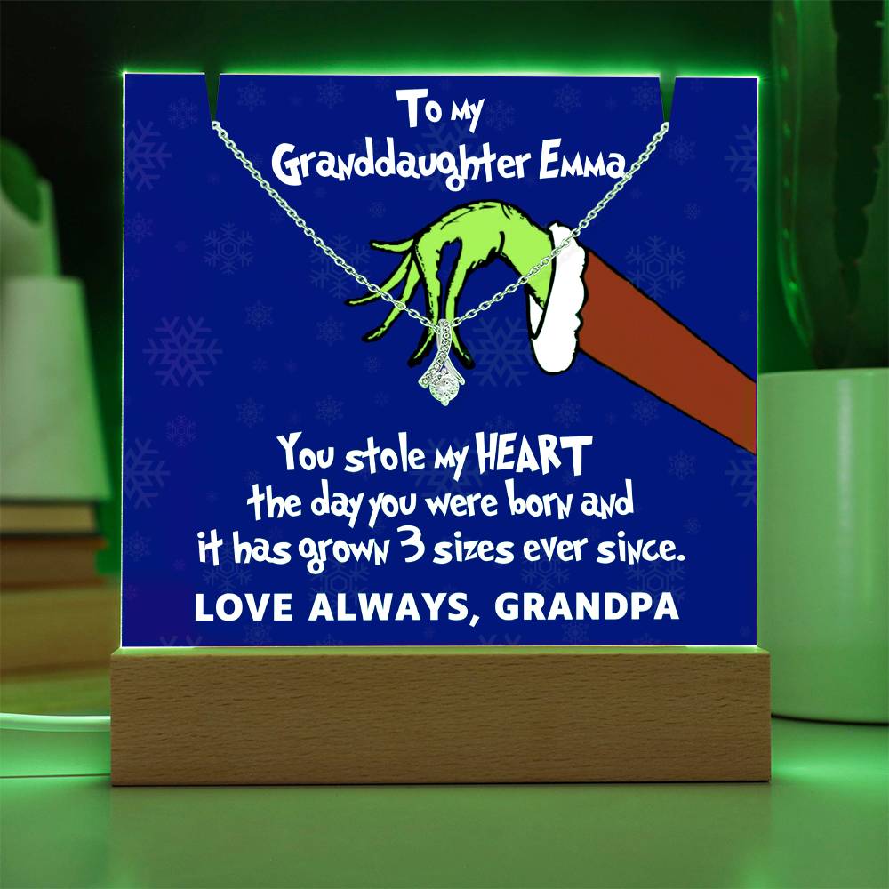 To My Granddaughter Grinch Acrylic Necklace Bundle