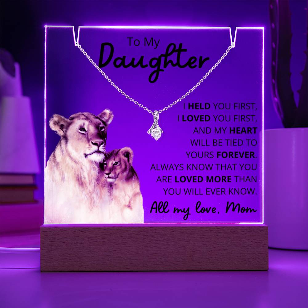 To My Daughter Acrylic Plaque & Necklace Bundle