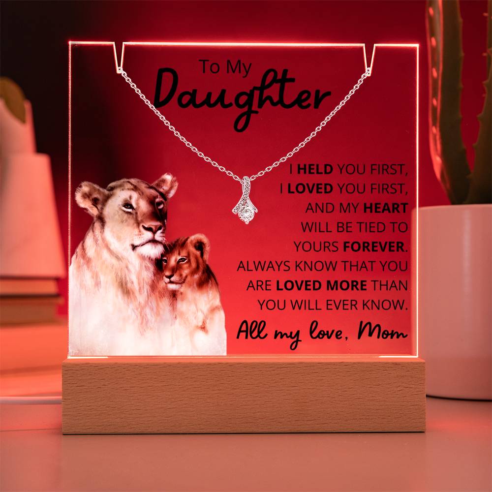 To My Daughter Acrylic Plaque & Necklace Bundle