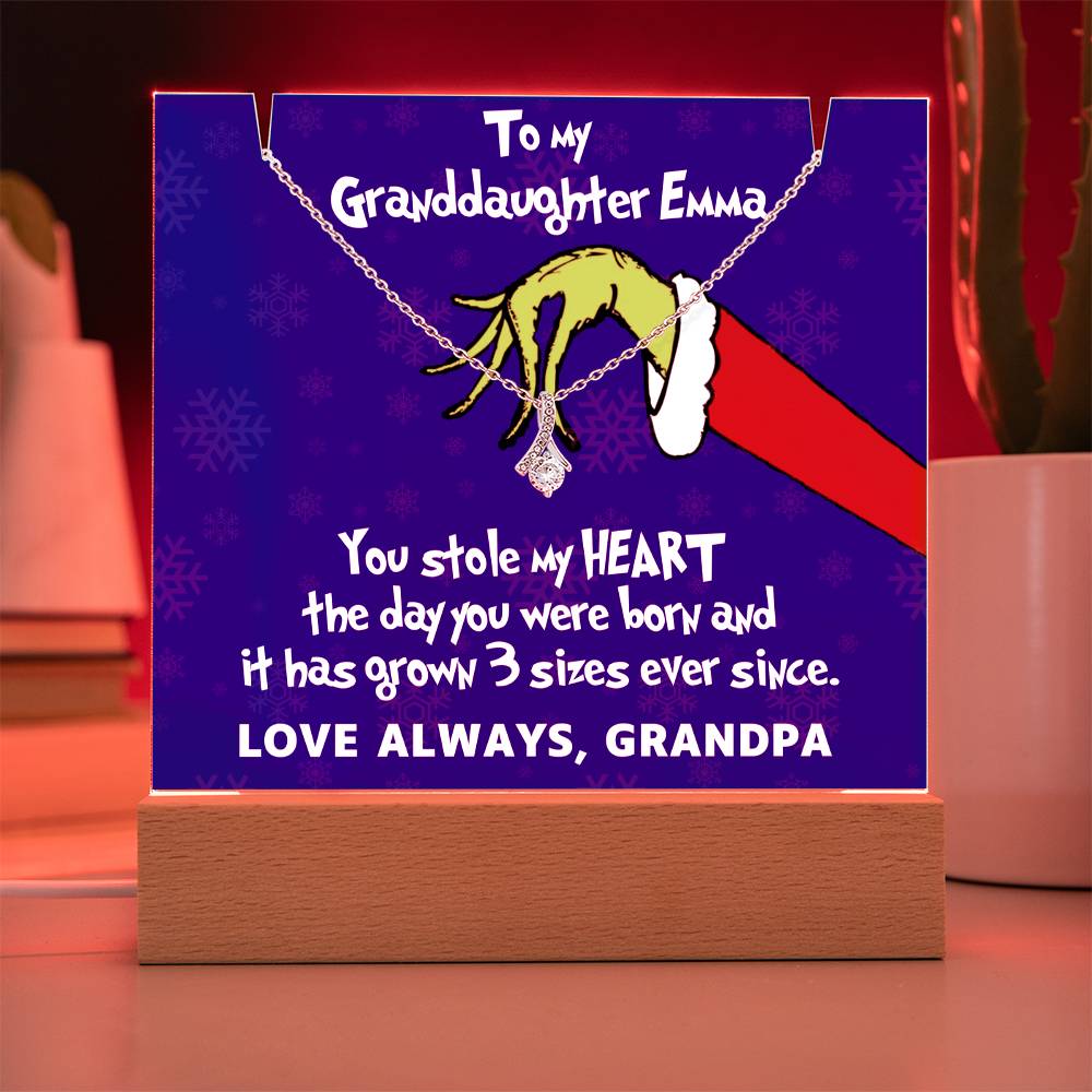 To My Granddaughter Grinch Acrylic Necklace Bundle