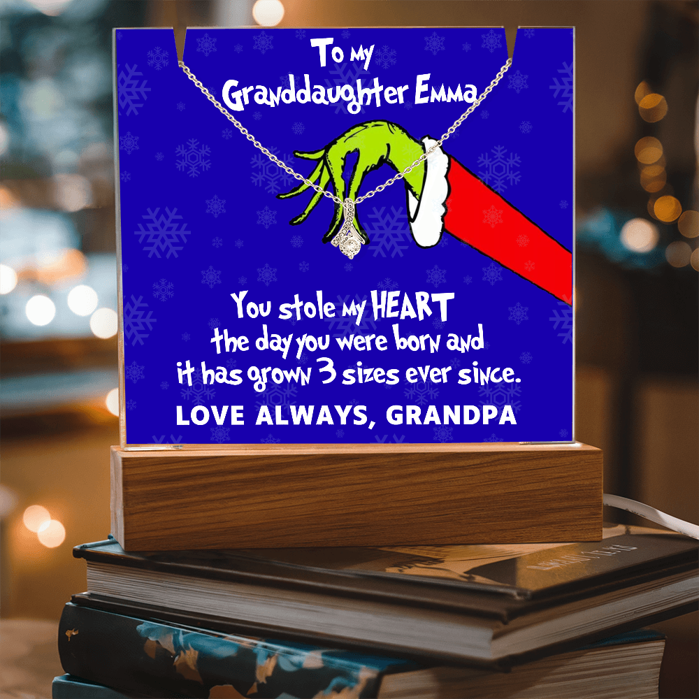 To My Granddaughter Grinch Acrylic Necklace Bundle