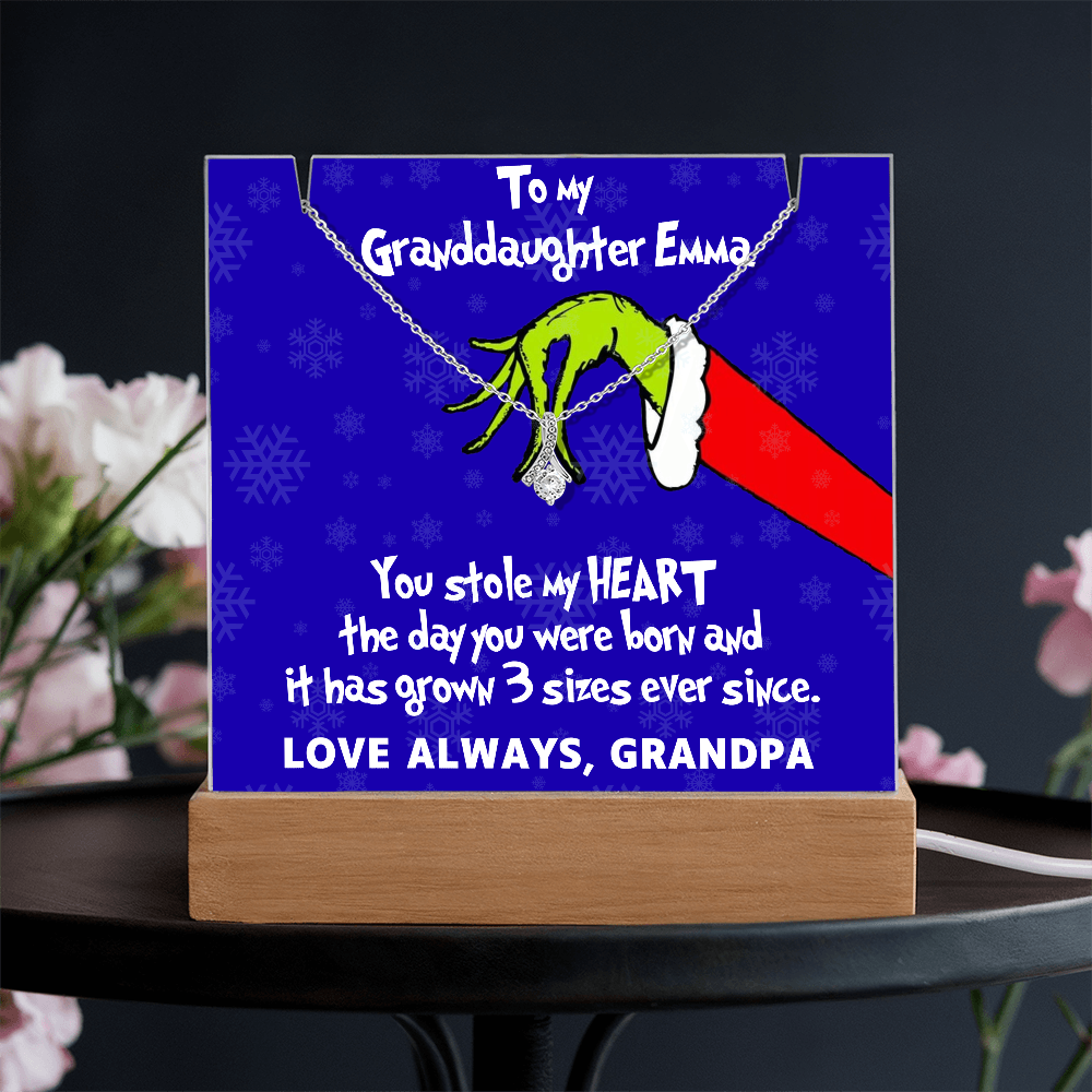 To My Granddaughter Grinch Acrylic Necklace Bundle