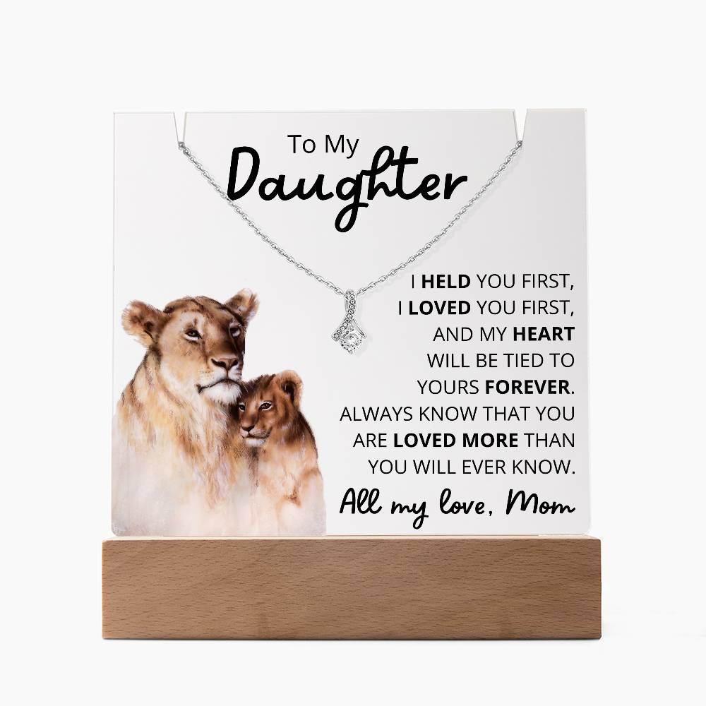 To My Daughter Acrylic Plaque & Necklace Bundle