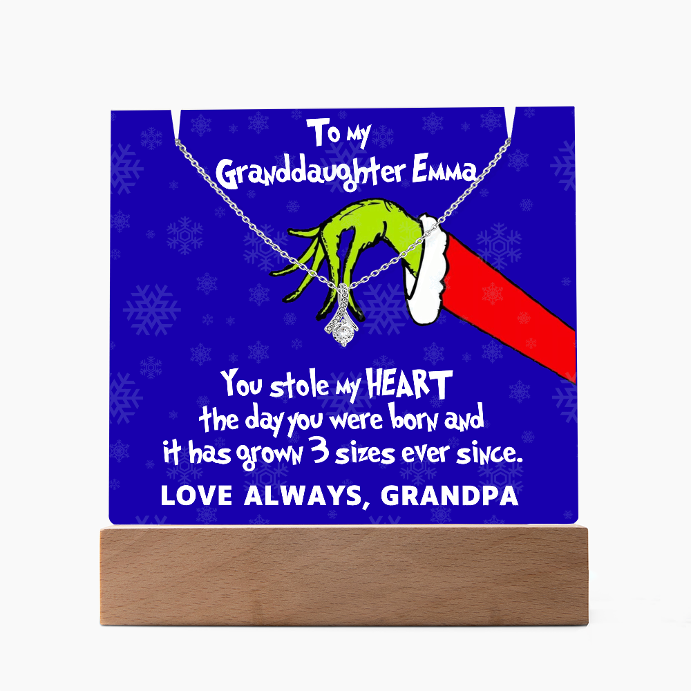 To My Granddaughter Grinch Acrylic Necklace Bundle