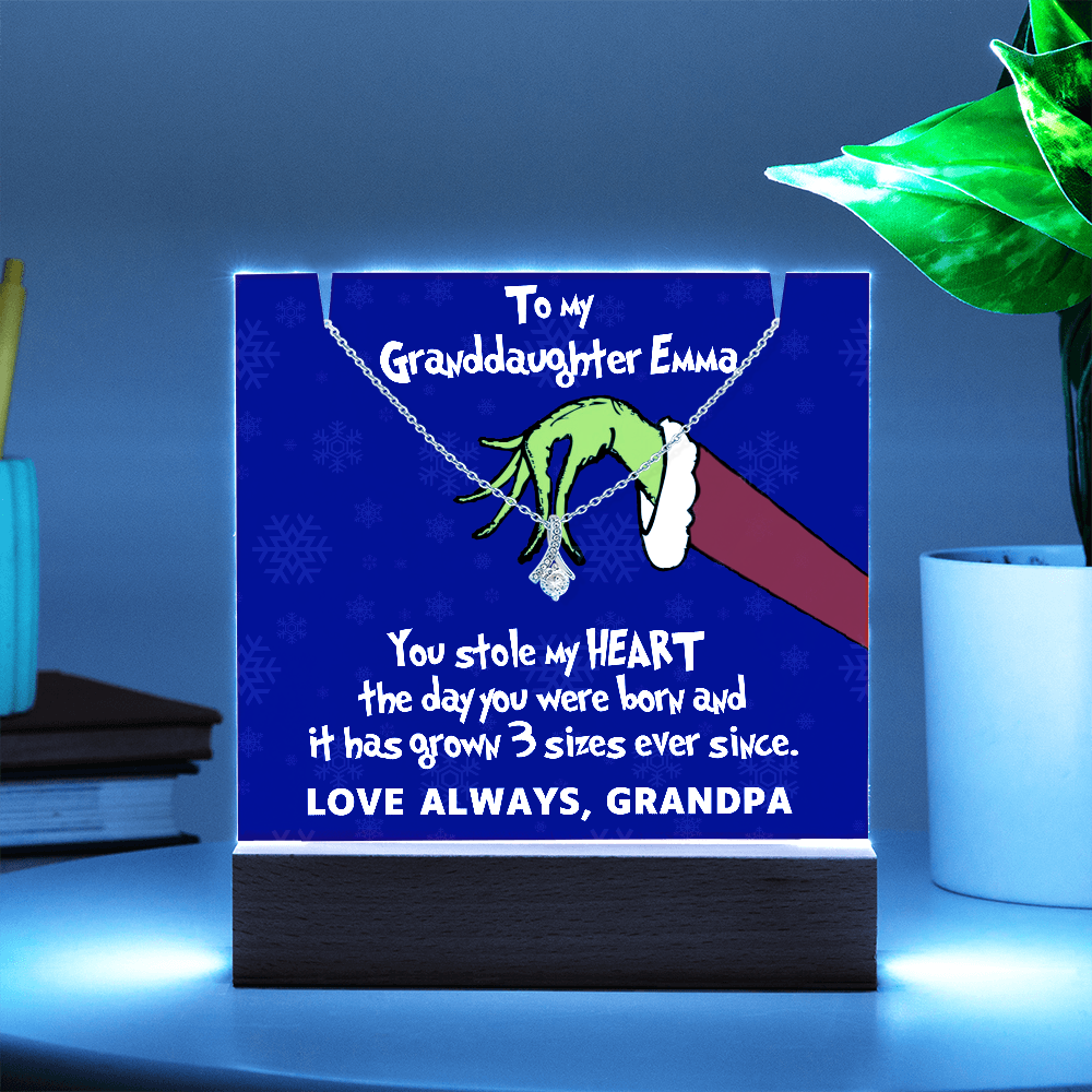 To My Granddaughter Grinch Acrylic Necklace Bundle