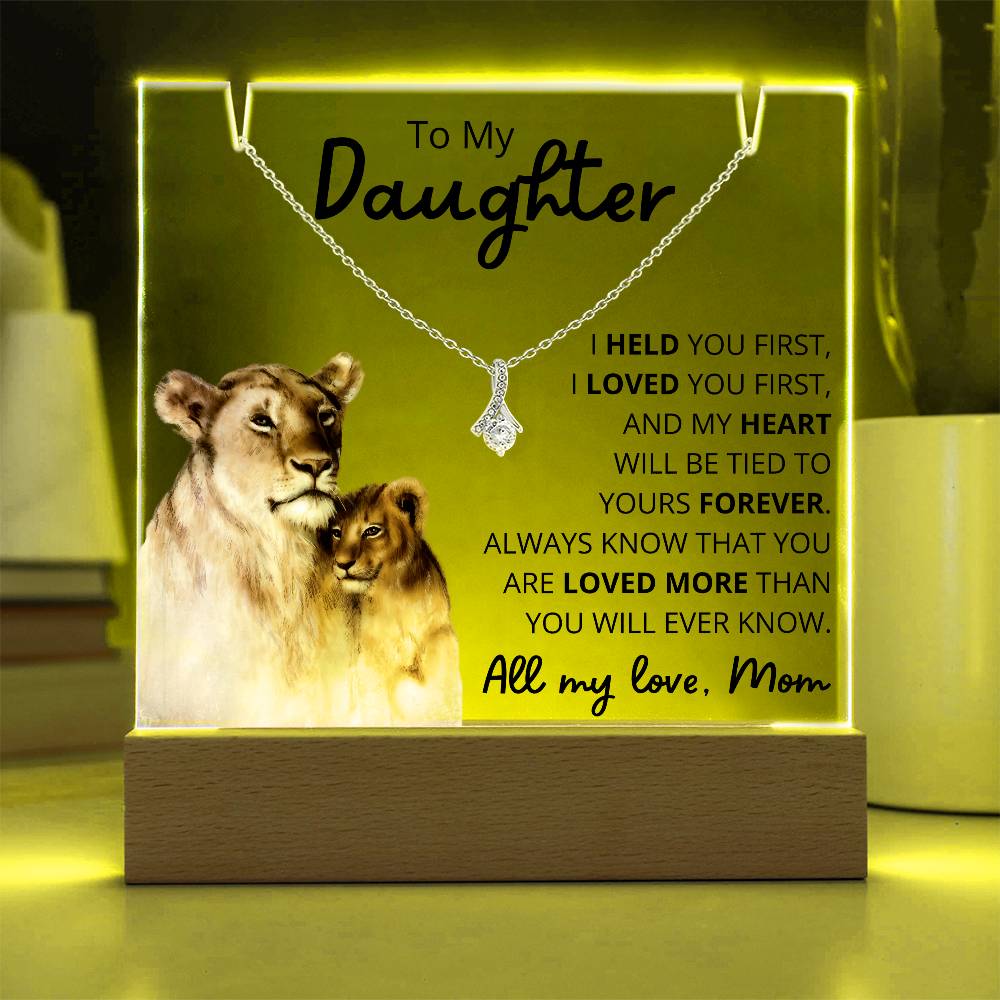 To My Daughter Acrylic Plaque & Necklace Bundle