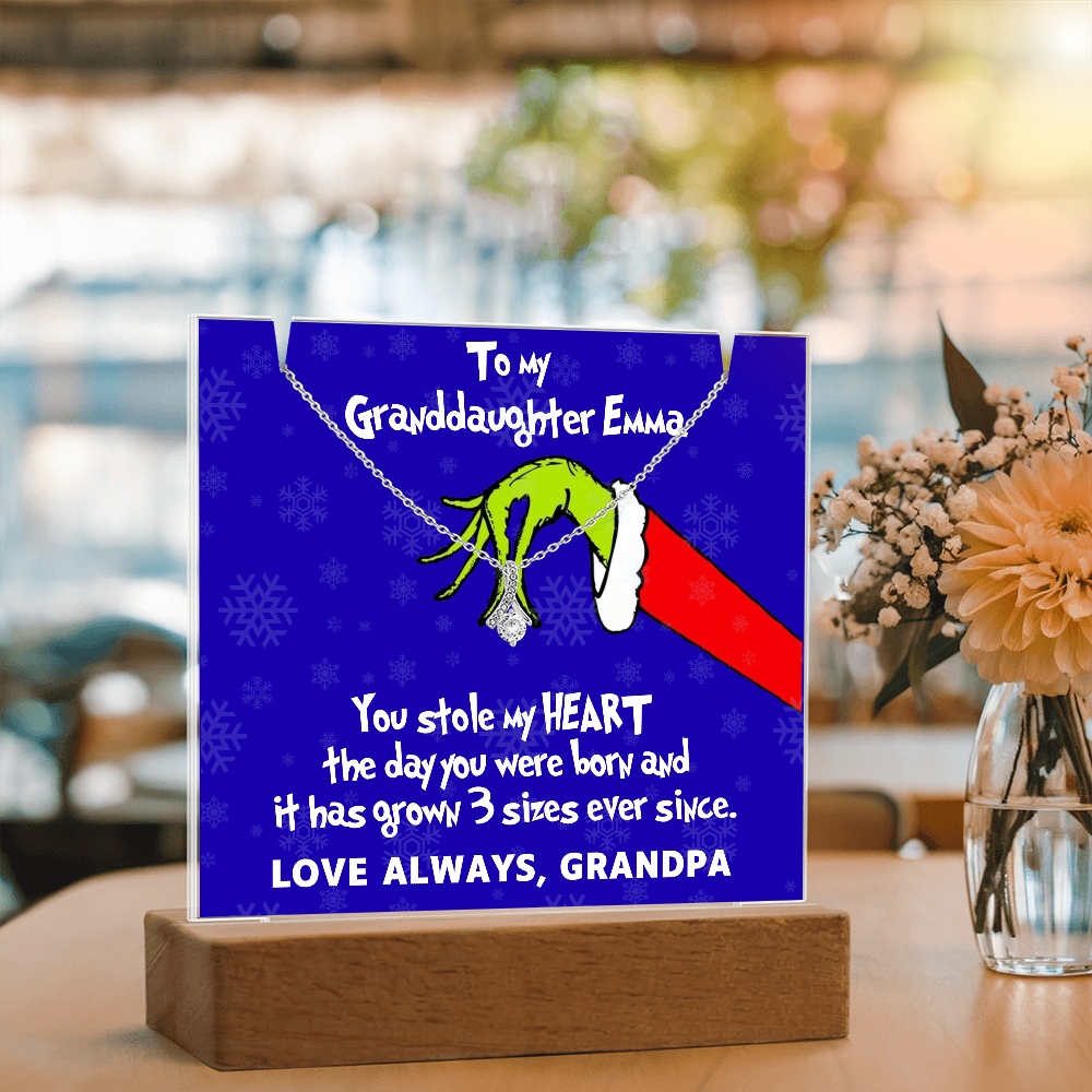 To My Granddaughter Grinch Acrylic Necklace Bundle