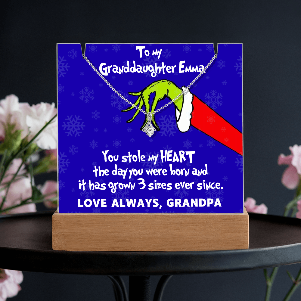 To My Granddaughter Grinch Acrylic Necklace Bundle