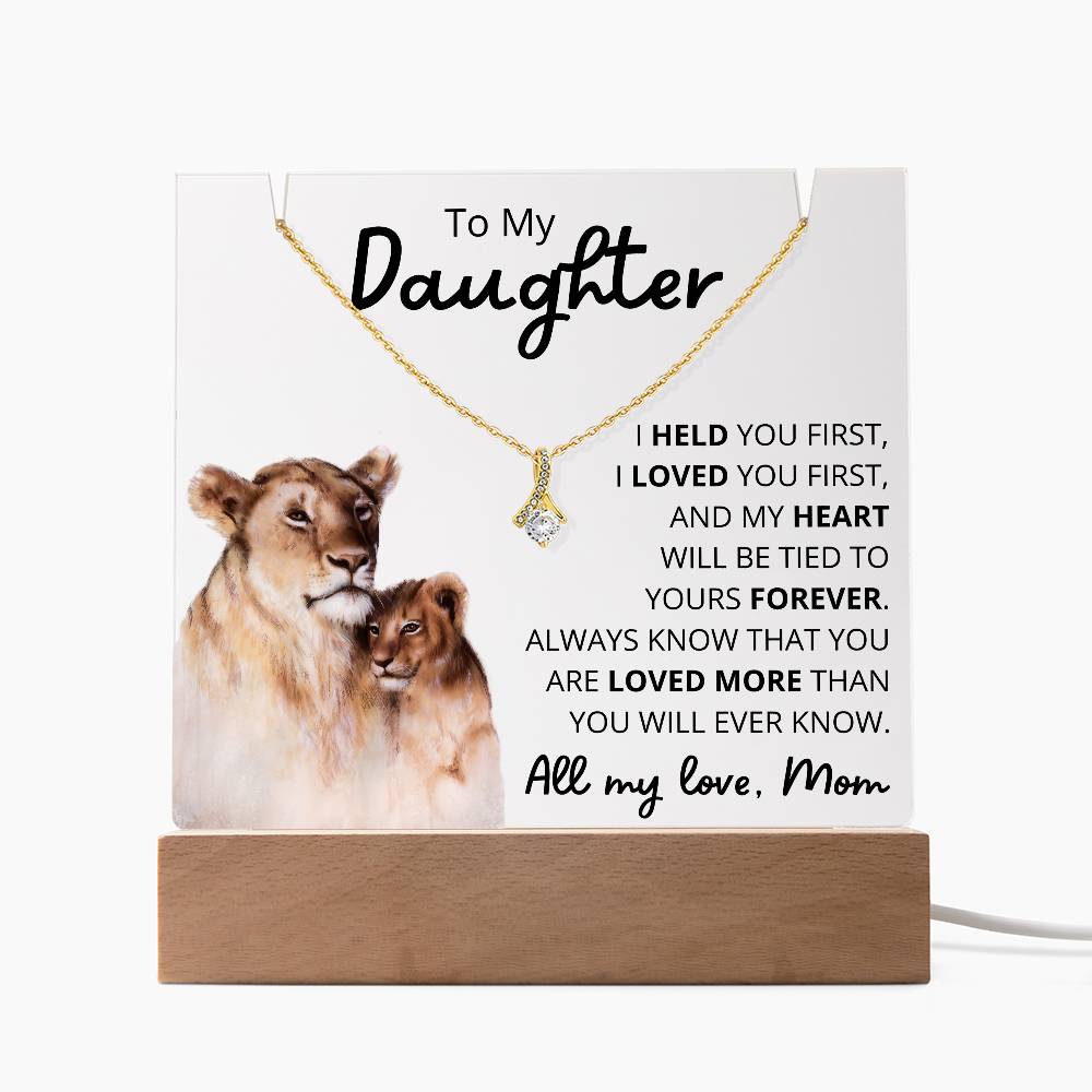 To My Daughter Acrylic Plaque & Necklace Bundle