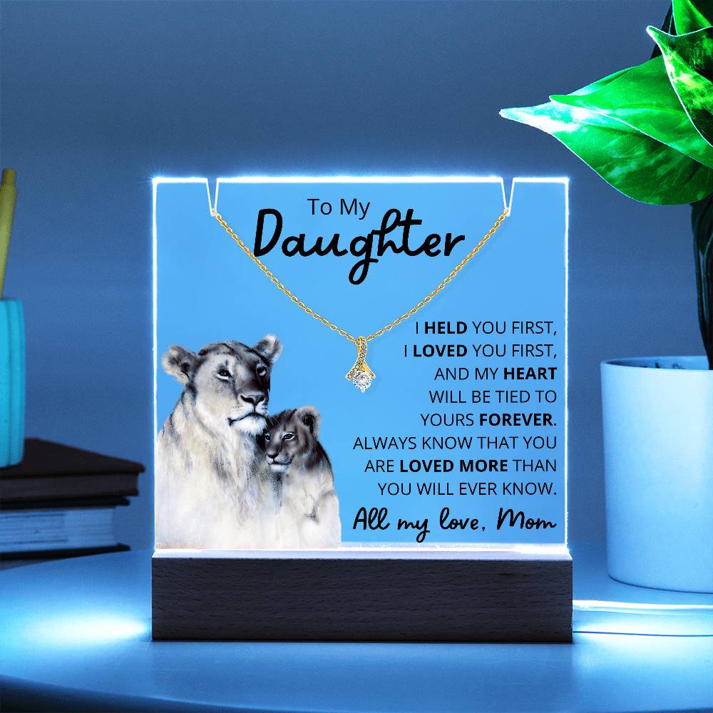 To My Daughter Acrylic Plaque & Necklace Bundle