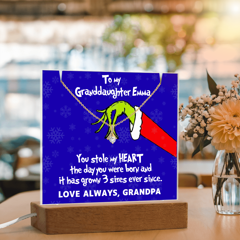 To My Granddaughter Grinch Acrylic Necklace Bundle