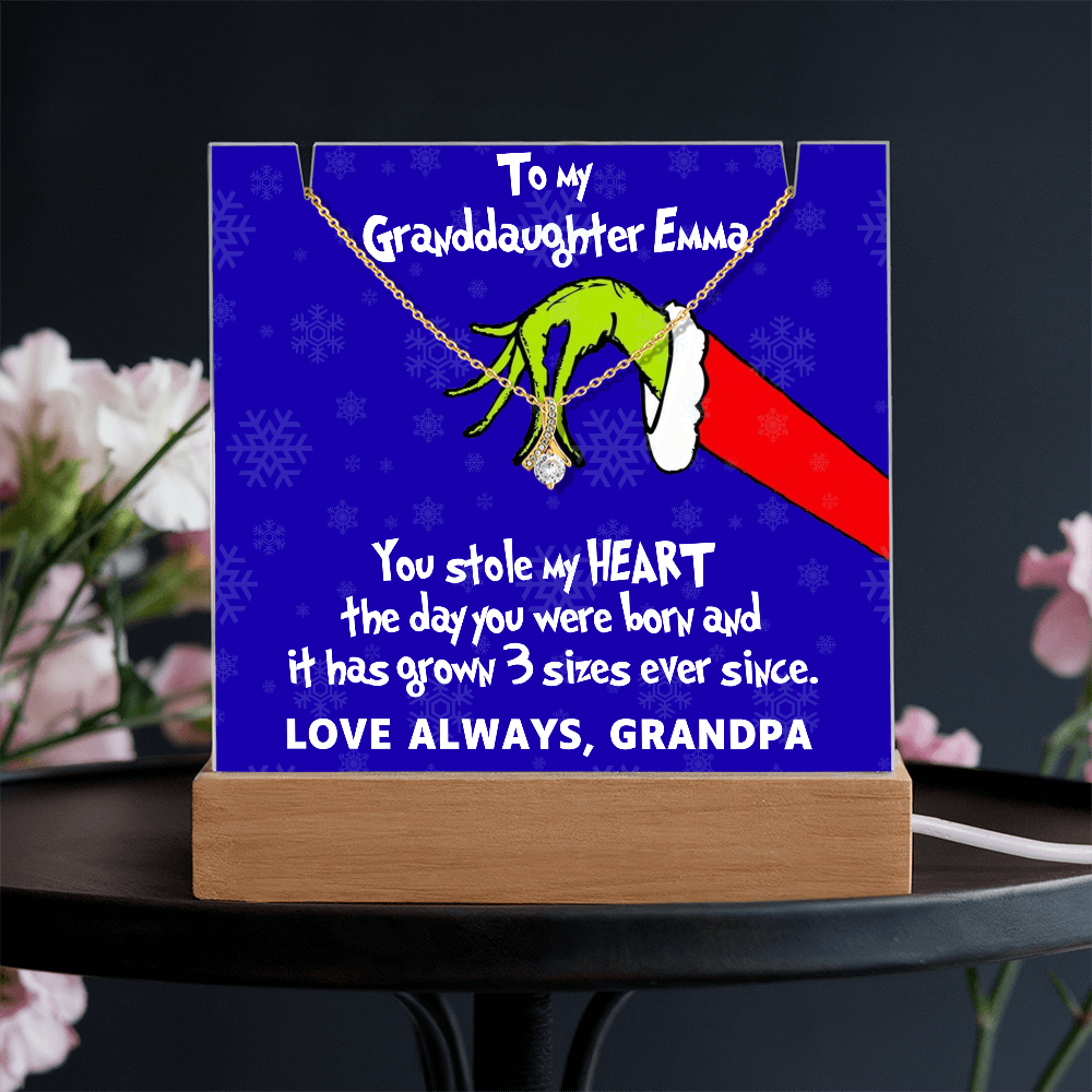 To My Granddaughter Grinch Acrylic Necklace Bundle