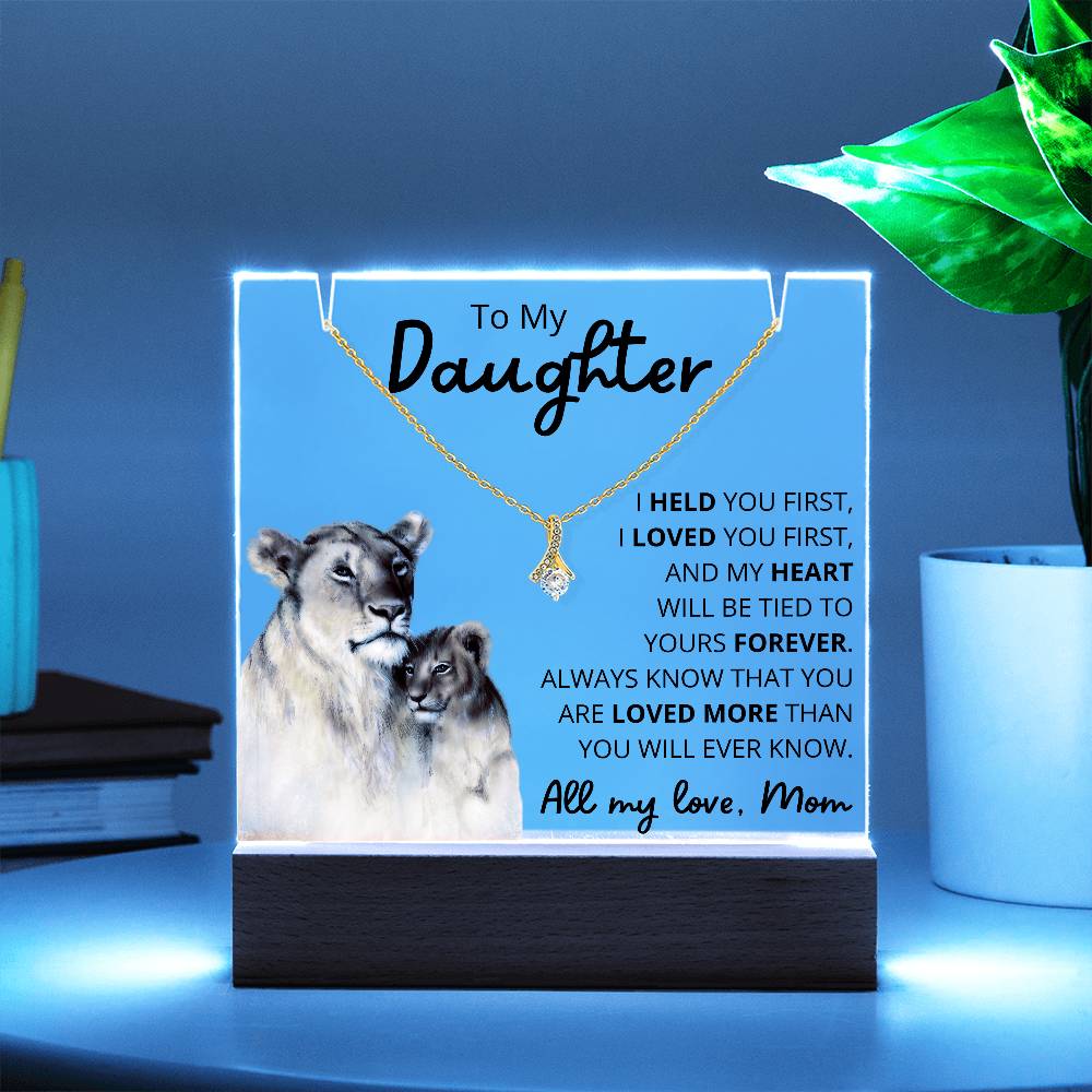 To My Daughter Acrylic Plaque & Necklace Bundle