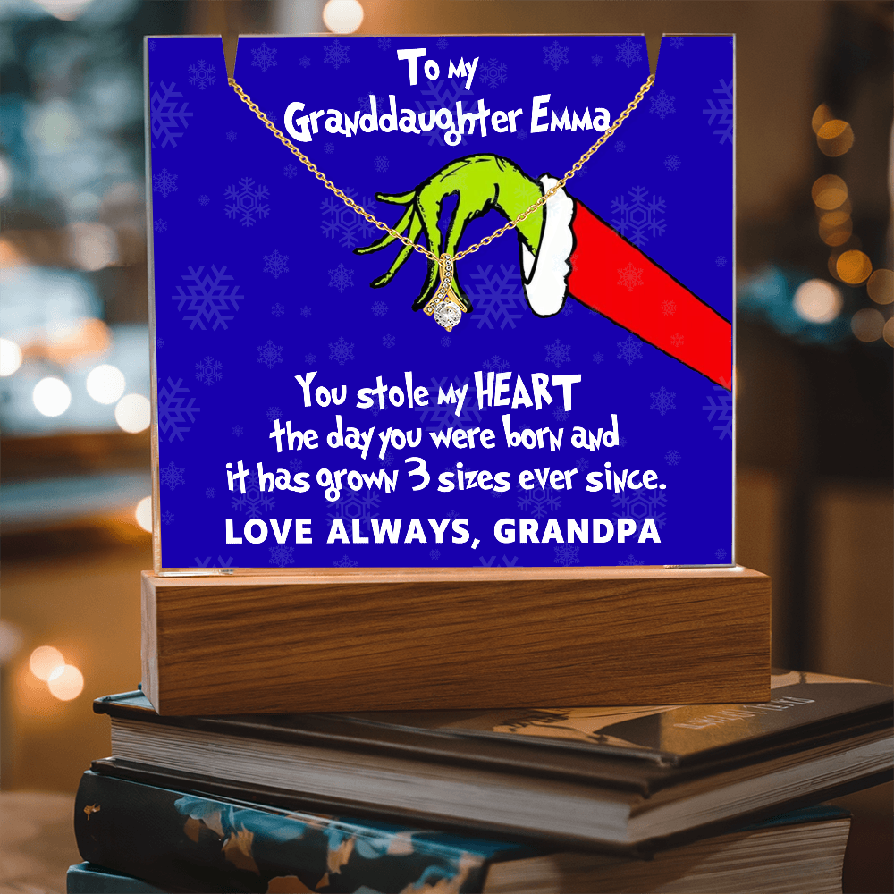 To My Granddaughter Grinch Acrylic Necklace Bundle