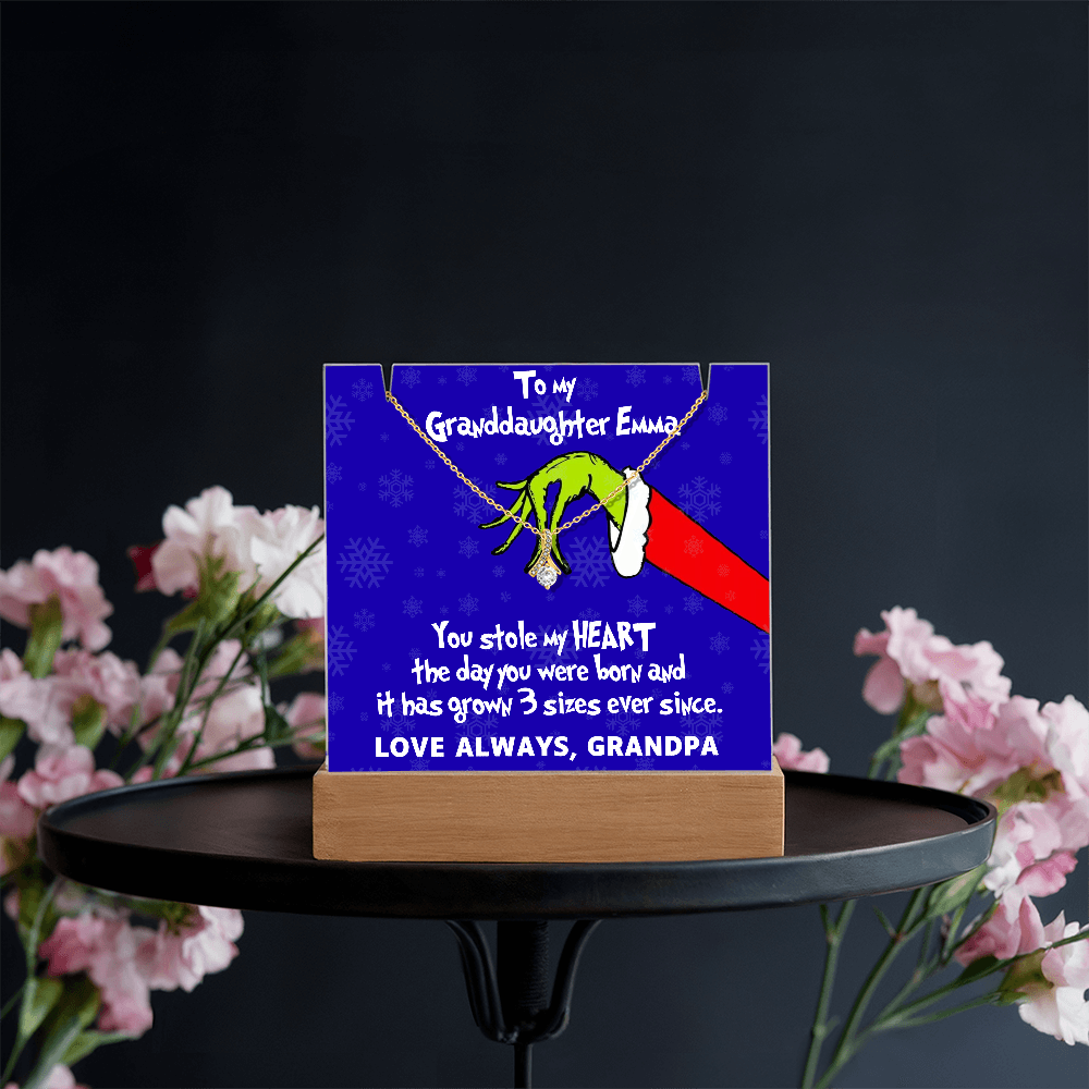 To My Granddaughter Grinch Acrylic Necklace Bundle