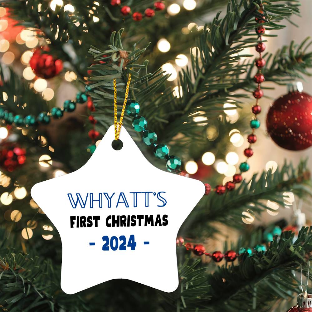 Custom Name Star Ornament Christmas 2024
