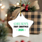 Star Ornament Custom Name Date Green