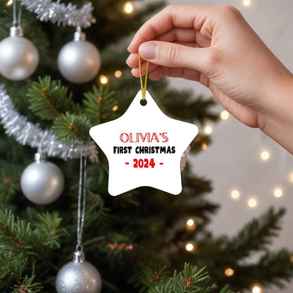 Star Ornament Christmas 2024 Red