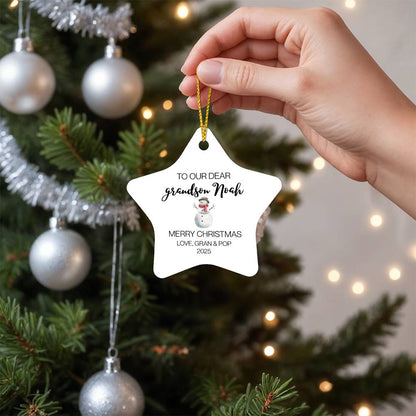To Our Dear Grandson Star Ornament
