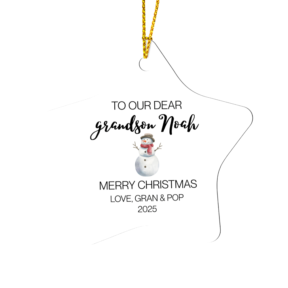 To Our Dear Grandson Star Ornament