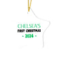Star Ornament Custom Name Date Green
