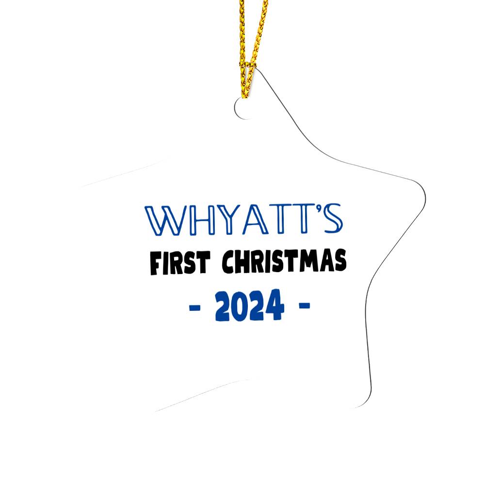 Custom Name Star Ornament Christmas 2024