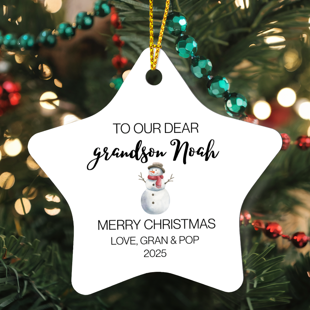 To Our Dear Grandson Star Ornament