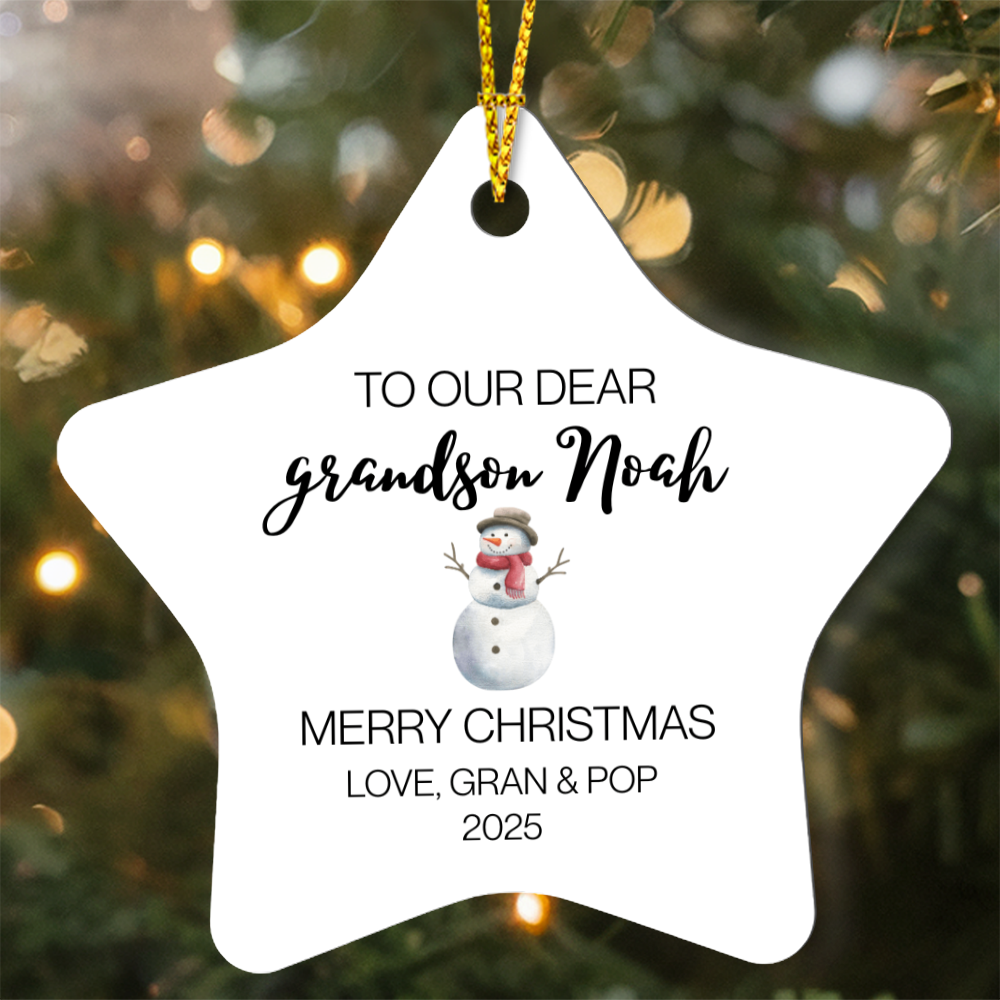 To Our Dear Grandson Star Ornament