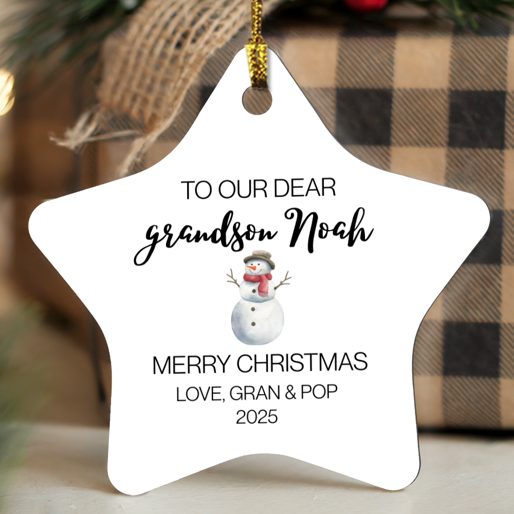 To Our Dear Grandson Star Ornament